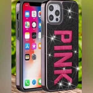Pink and Black Glitter 11 Pro iPhone Case